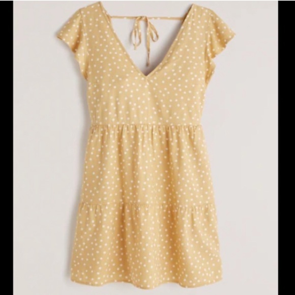A&F • Yellow Polka Dot Shift Dress • Short Sleeve Dress Size Small - Picture 4 of 4